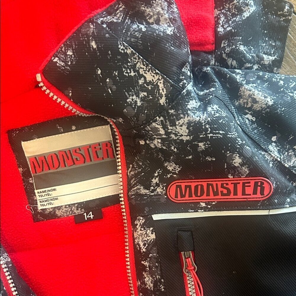 Monster Black and Red Hooded Jacket - Picture 2 of 2